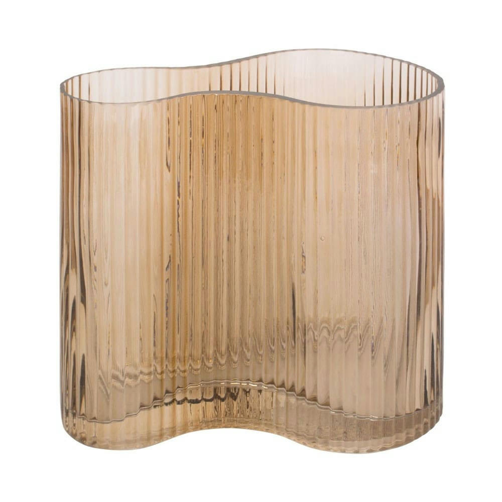 WAVE - Vase allure wave verre marron
