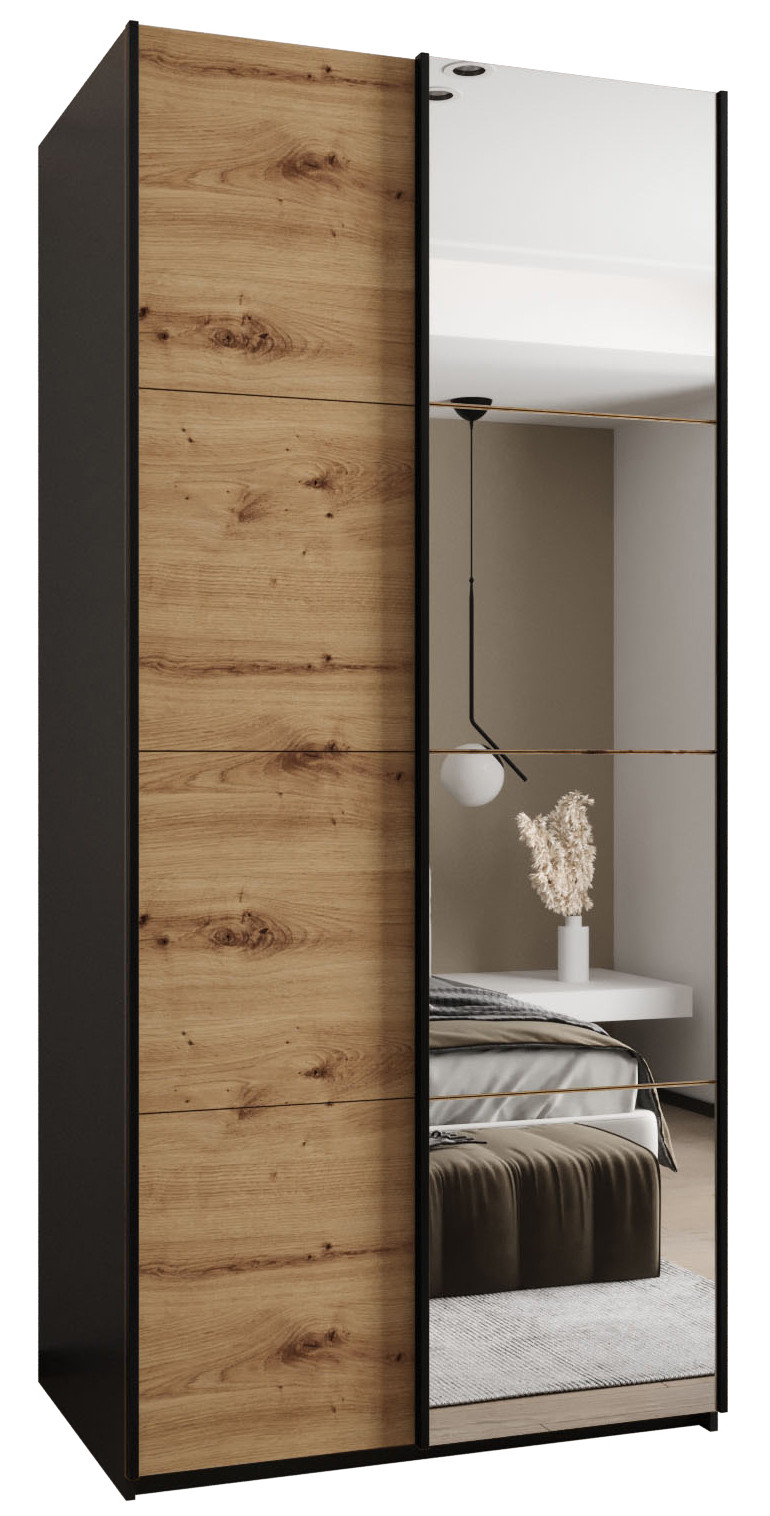 Szafa przesuwna 64 wysoka Lux 3 100 czarny artisan czarny
