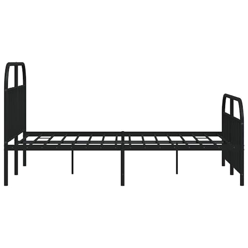 NNEVL Metal Bed Frame with Headboard and Footboard Black 153x203 cm Queen