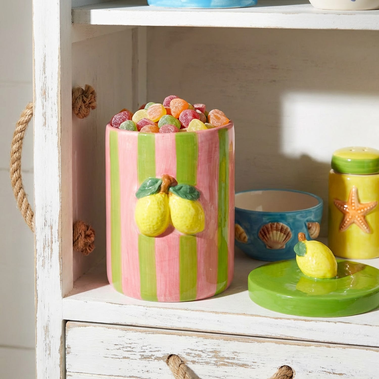 Barattolo cucina decoro limoni 24,8 cm Florafruit ceramica