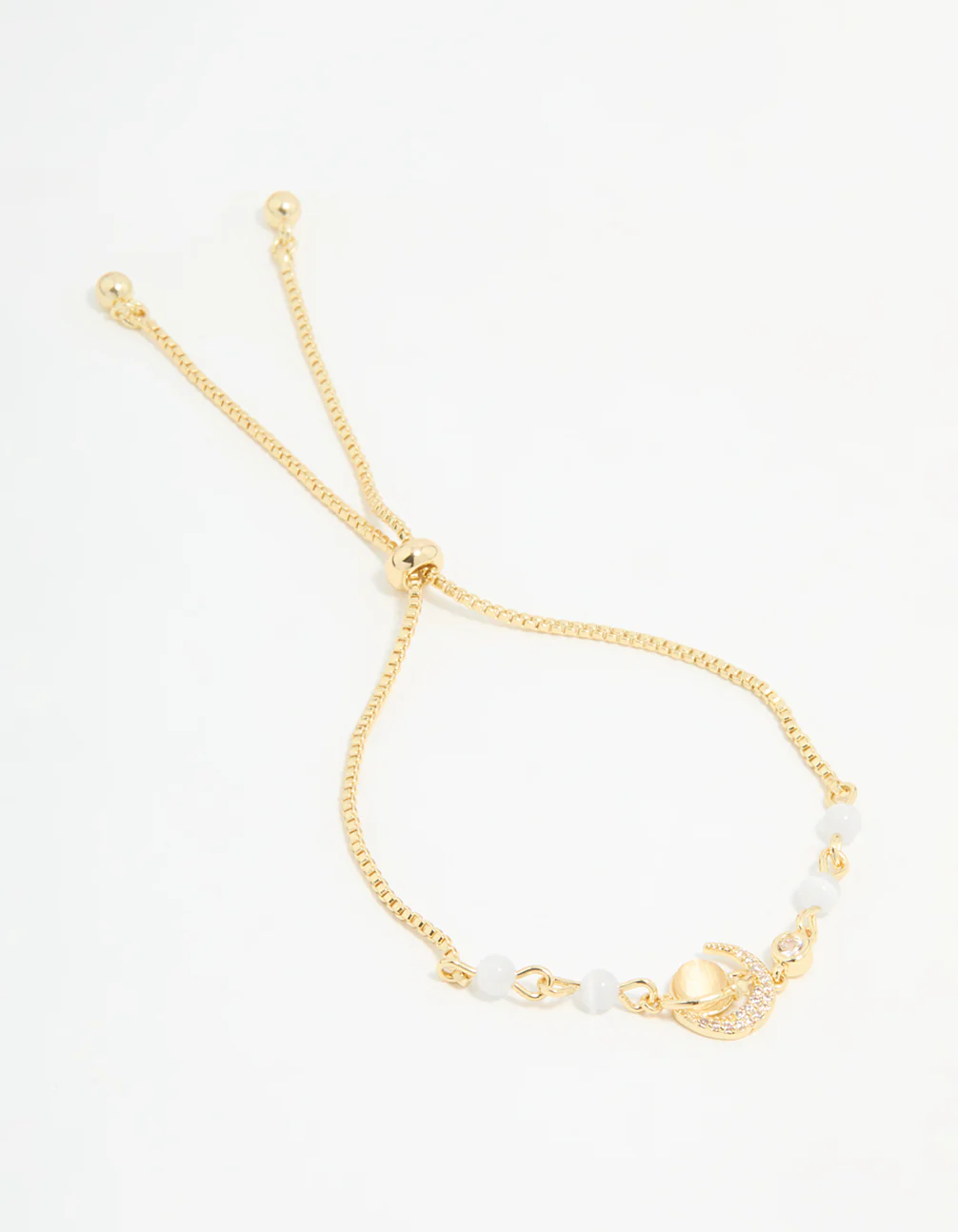 Gold Plated Cubic Zirconia Quartz Celestial Toggle Bracelet