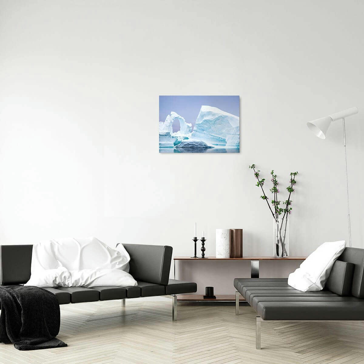 GRANDS ESPACES - Tableau sur verre iceberg 30x45 cm