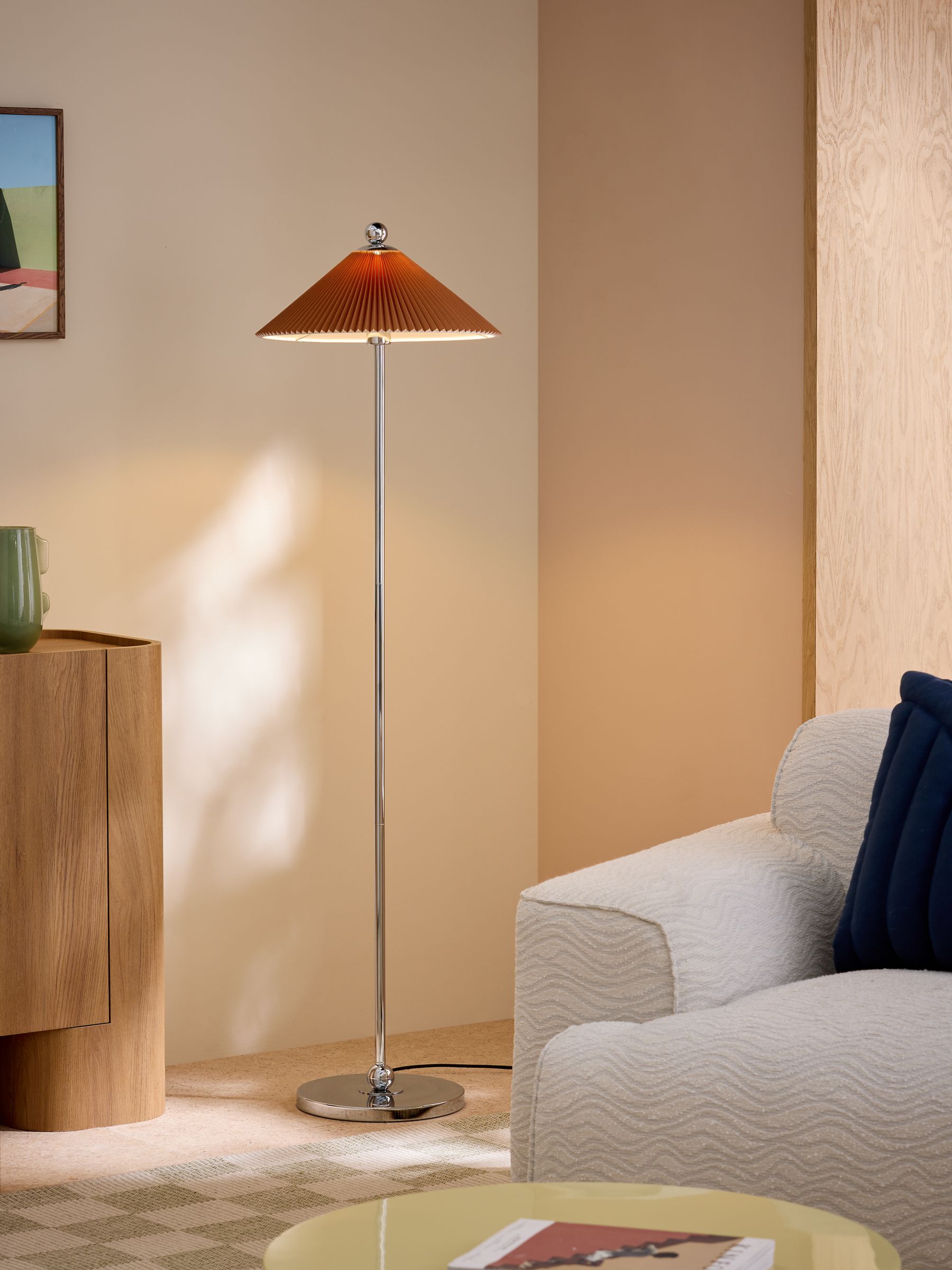 Jolene Floor Lamp in Silver/Rust Brown