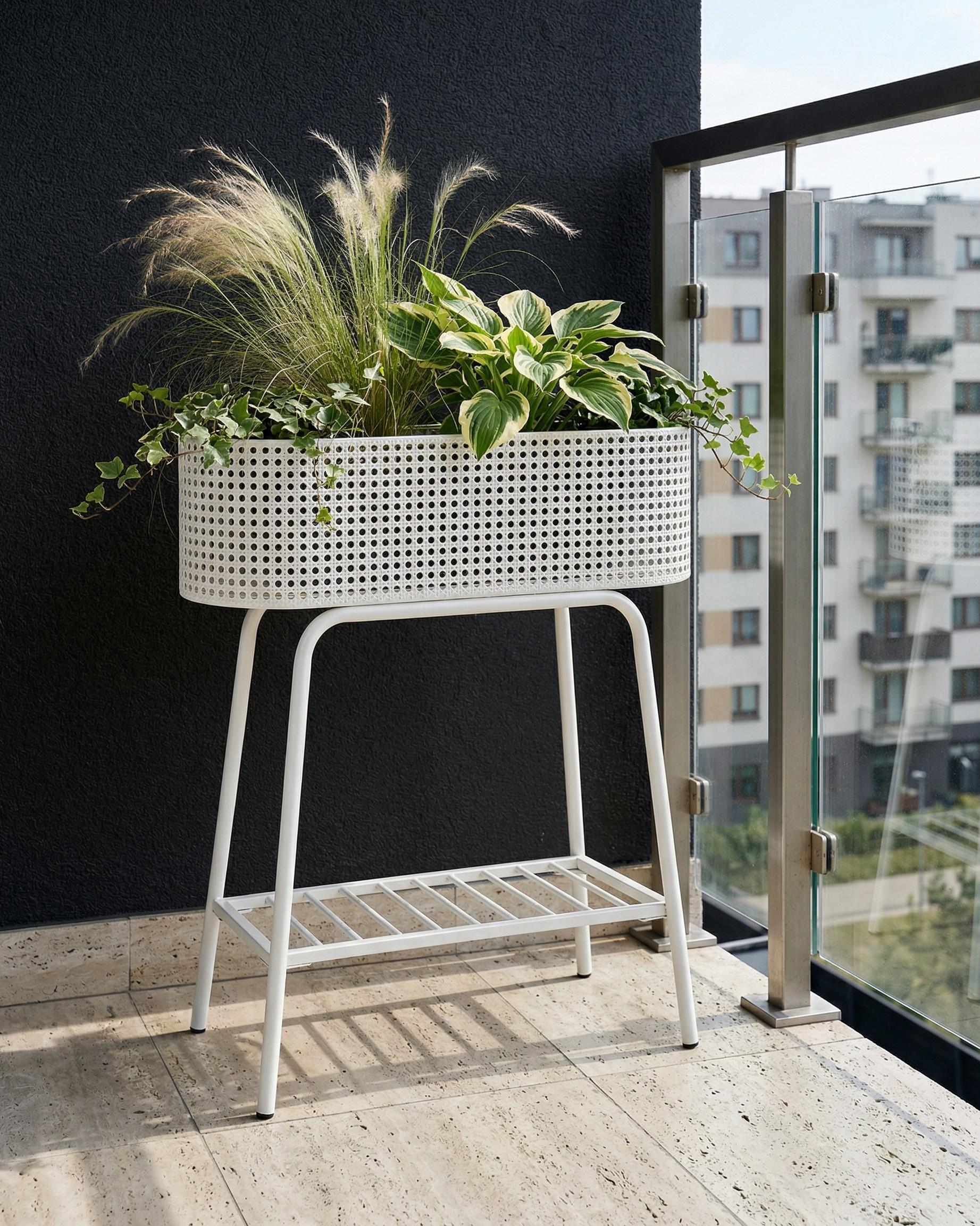 Plant Stand LINNAEA Metal 60 cm White