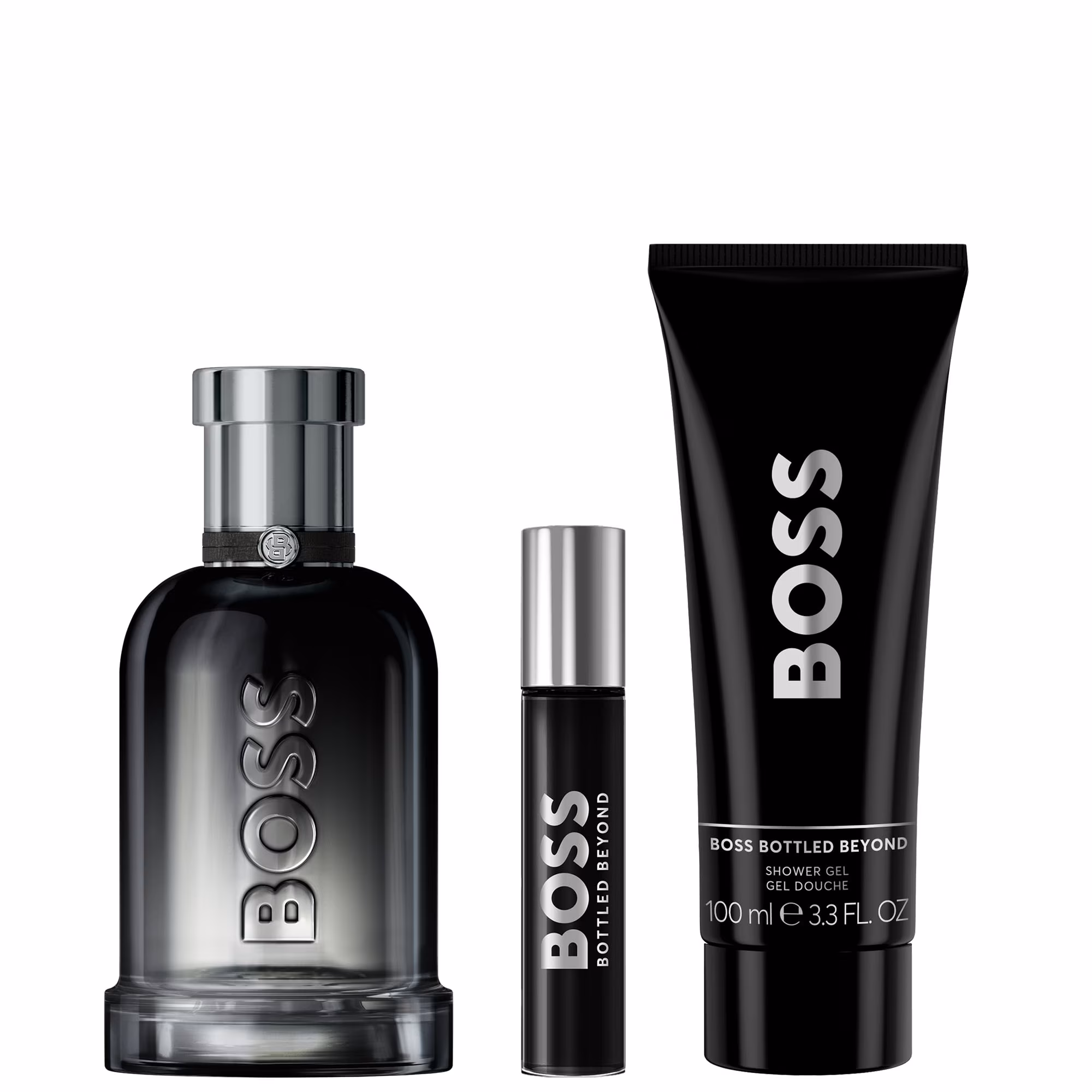 BOSS BOTTLED BEYONDCoffret eau de parfum + gel douche + vaporisateur voyage