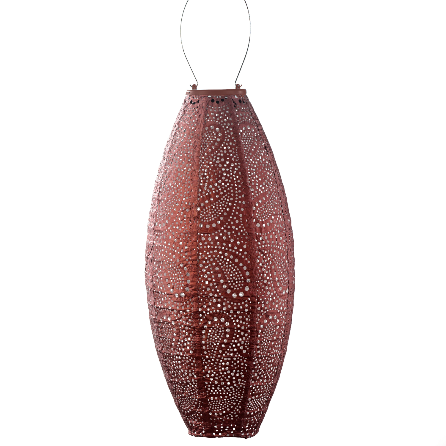 Lumiz solar lampion - paisley long oval - 20 cm - koper