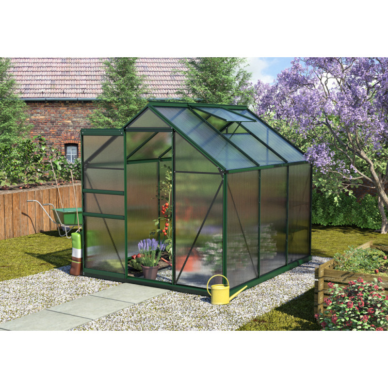 Serre en polycarbonate Calypso verte 4,4 m² VITAVIA