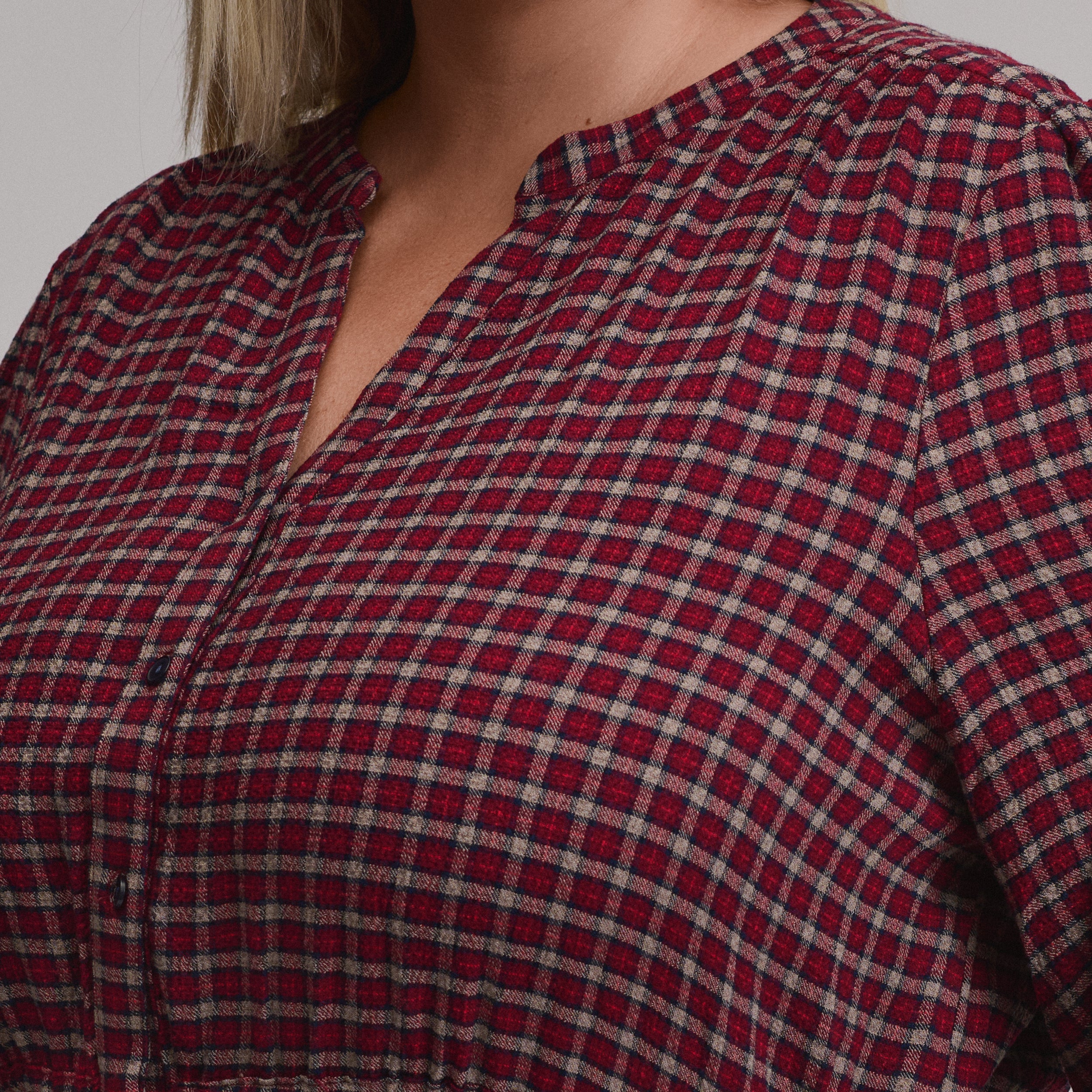 Women's Plaid Button Front Belted Midi Dress