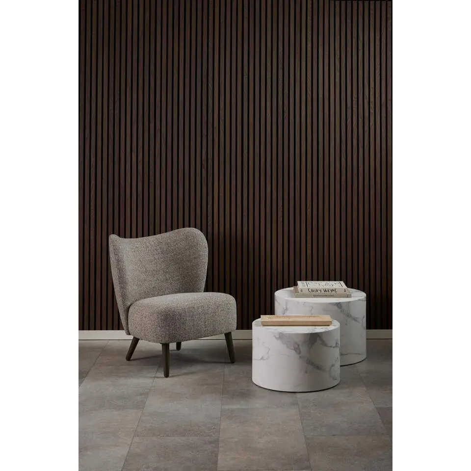 Fauteuil Lichtbruin Stof - Zithoogte 45cm - Ellie