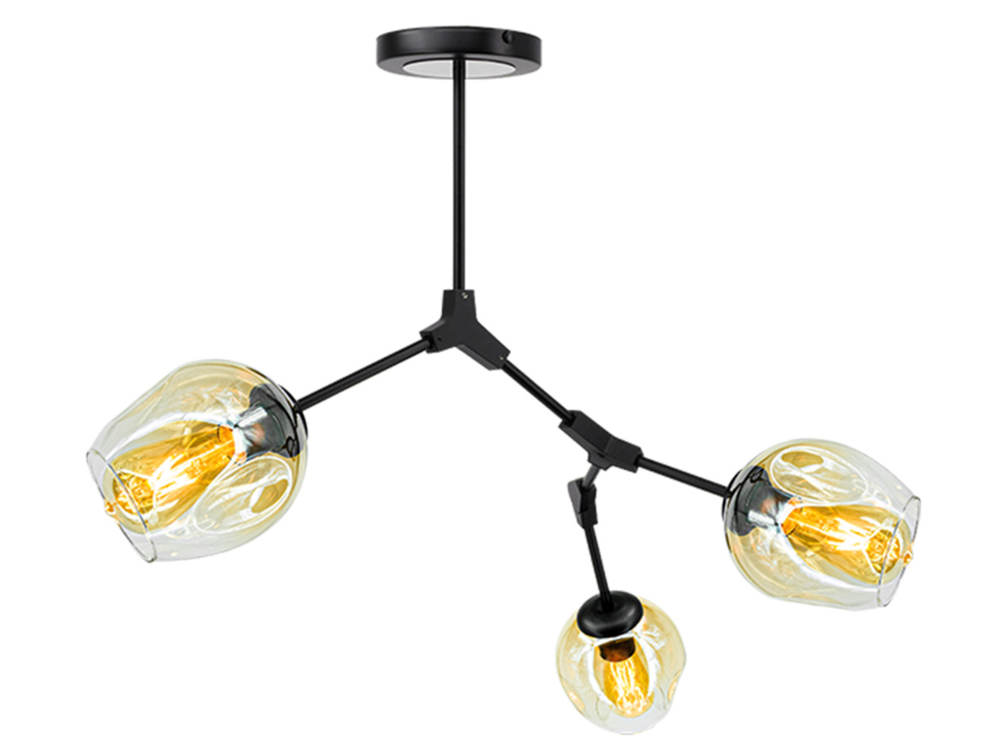 Lampa wisząca Boston 3-punktowa metalowa czarna