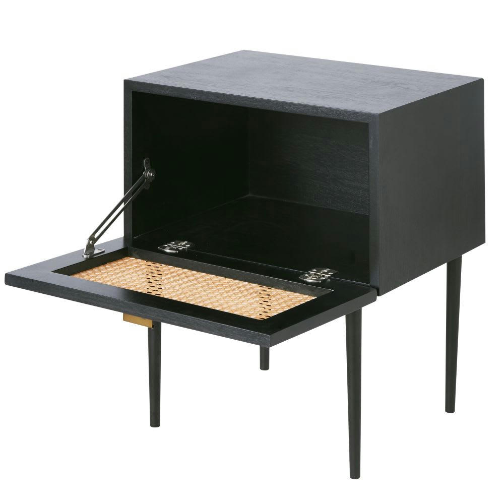 Loreto - Table de chevet 1 porte cannage en rotin