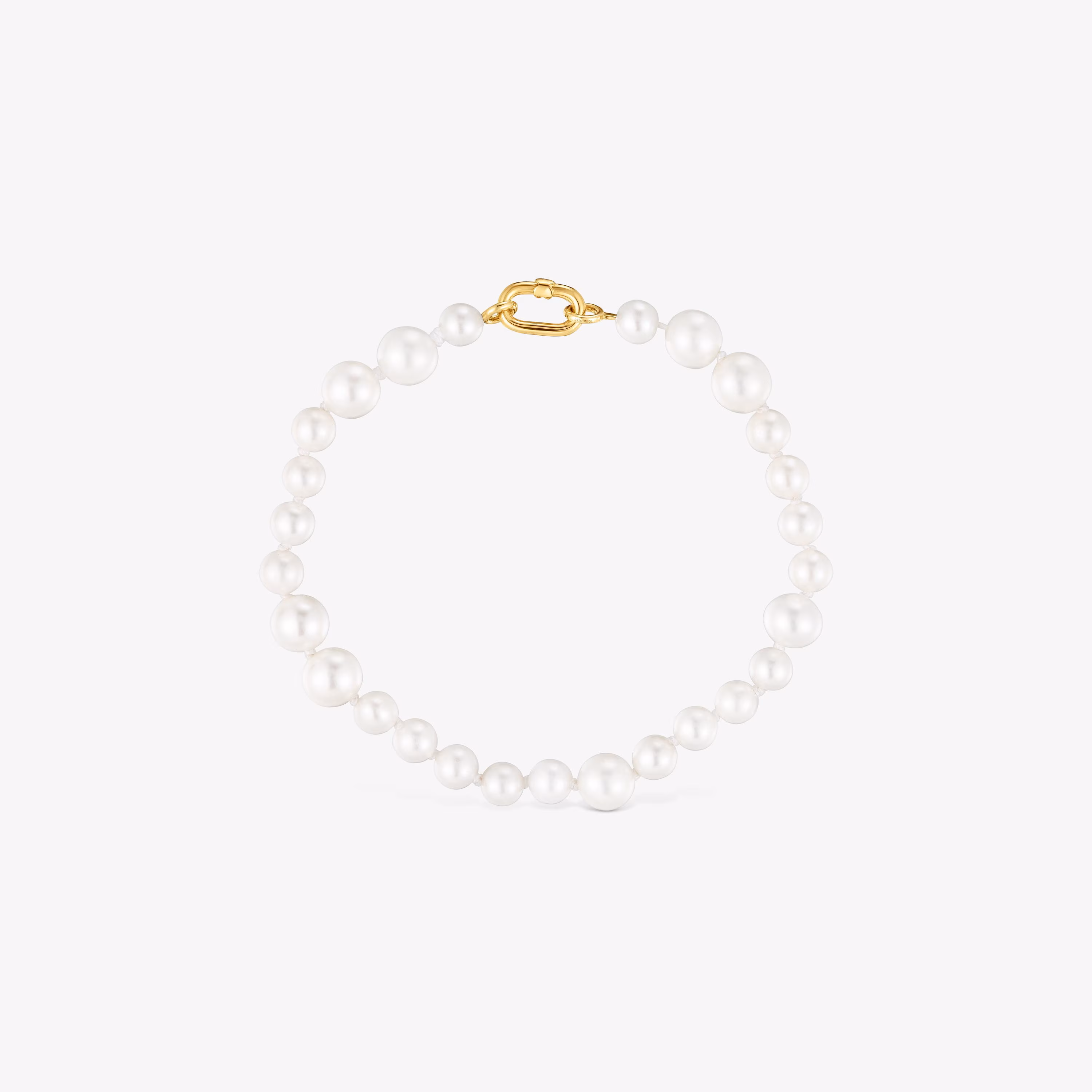 Pulsera de oro y perlas cultivadas Hold Oval