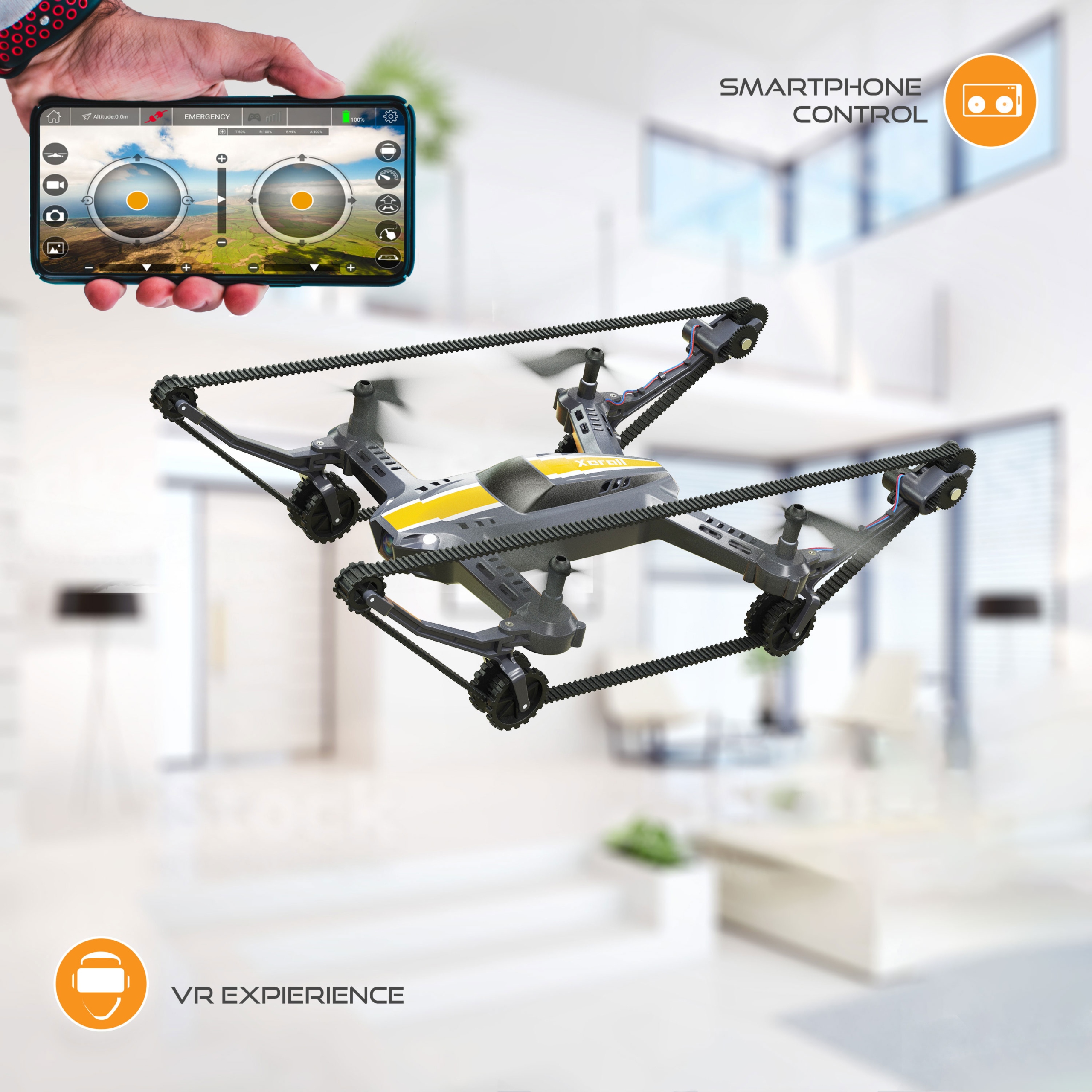Xerall X TankCopter 2w1 jeżdżąco latający dron FPV WiFi kamera HD 720p