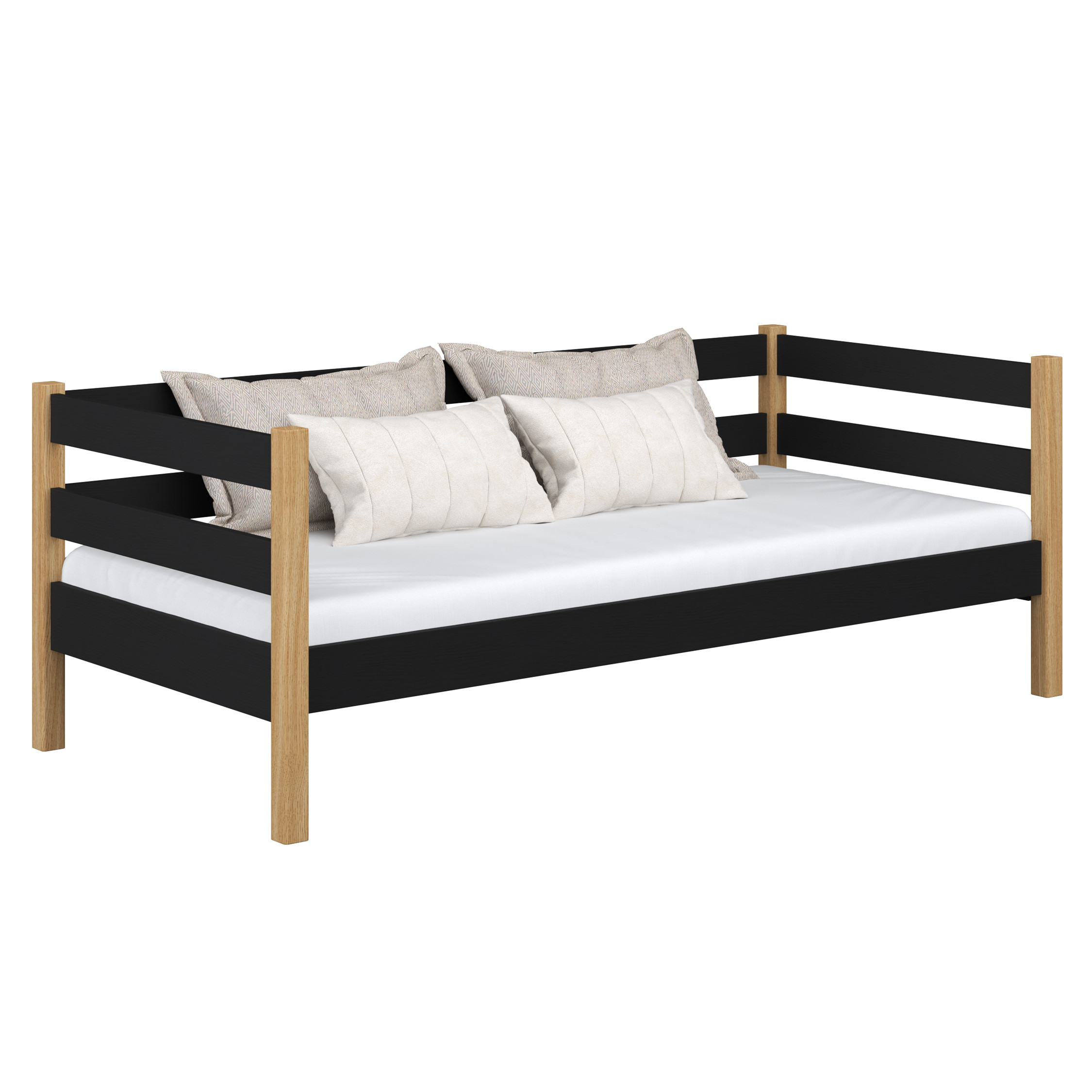 Drewniane łóżko sofa N01