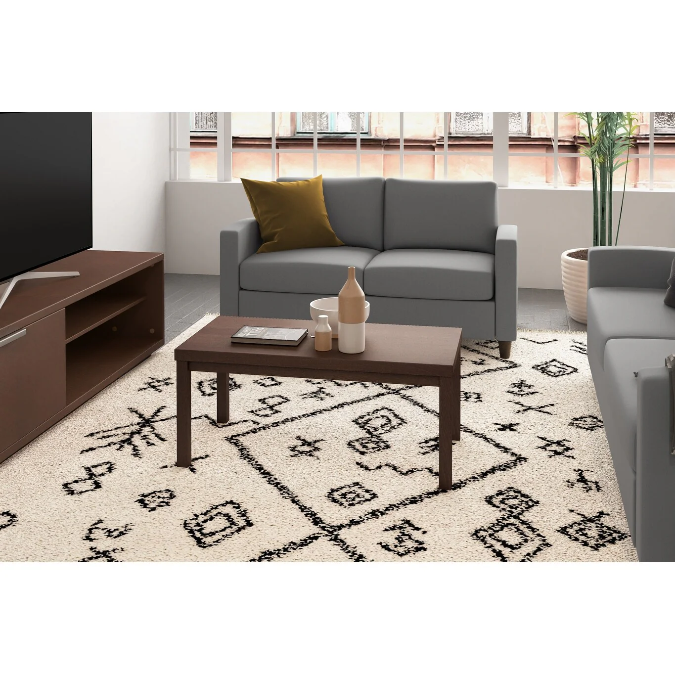 Homestyles 36 W Merge Brown Wood Coffee Table - 36' x 18' x 16'