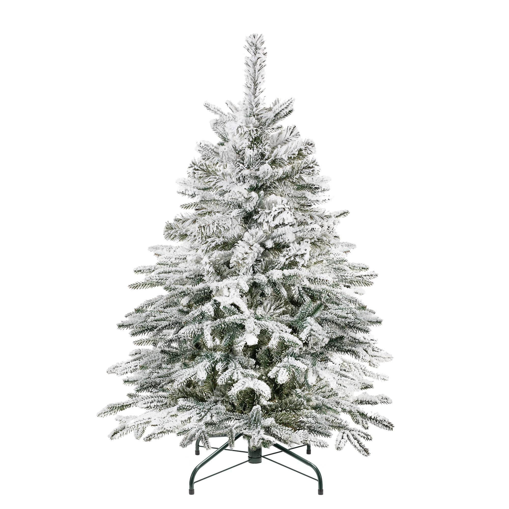 Choinka sztuczna premium 120 cm świerk kaukaski śnieżony ze stojakiem