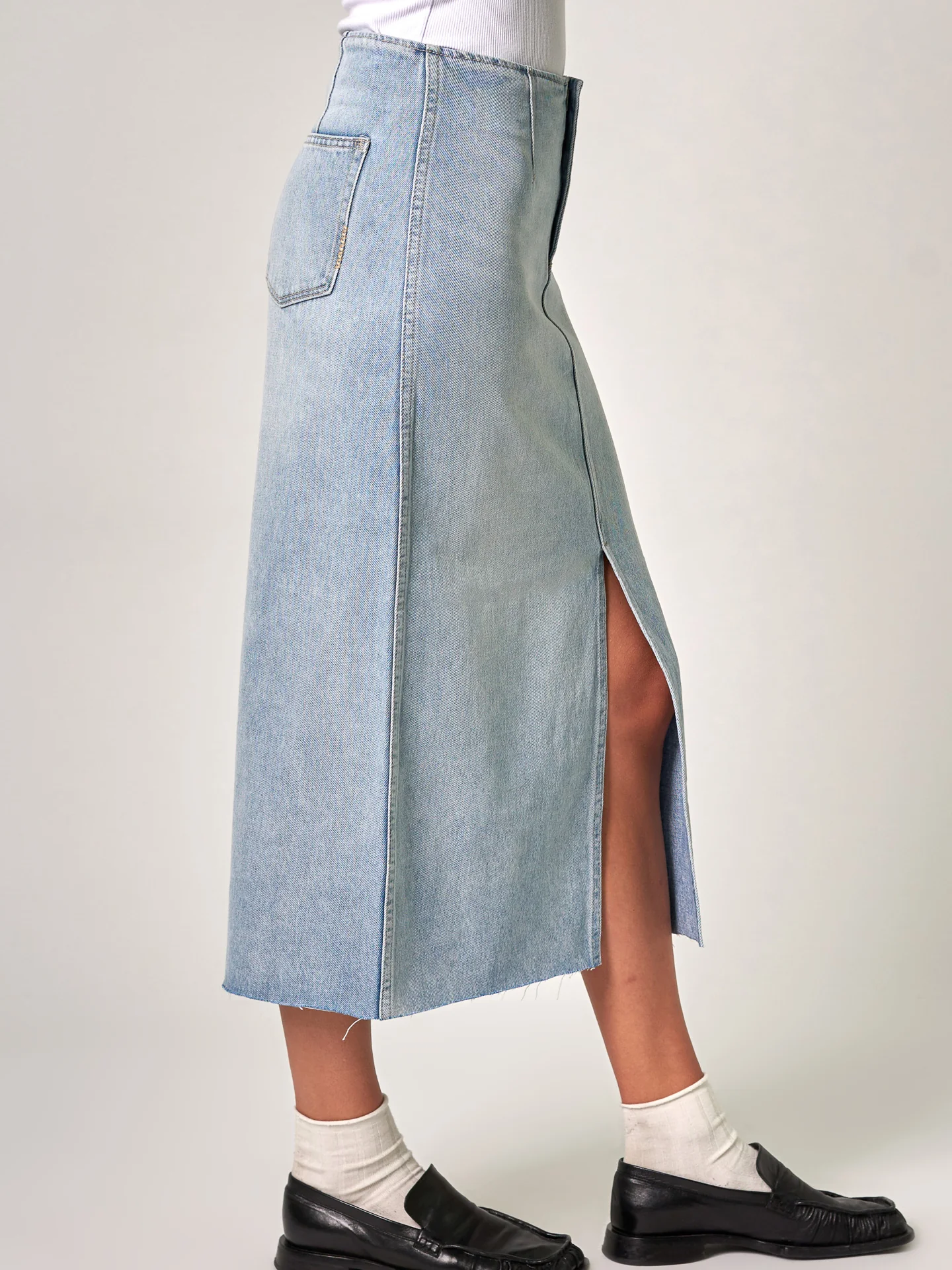 Recut Maxi Denim Skirt