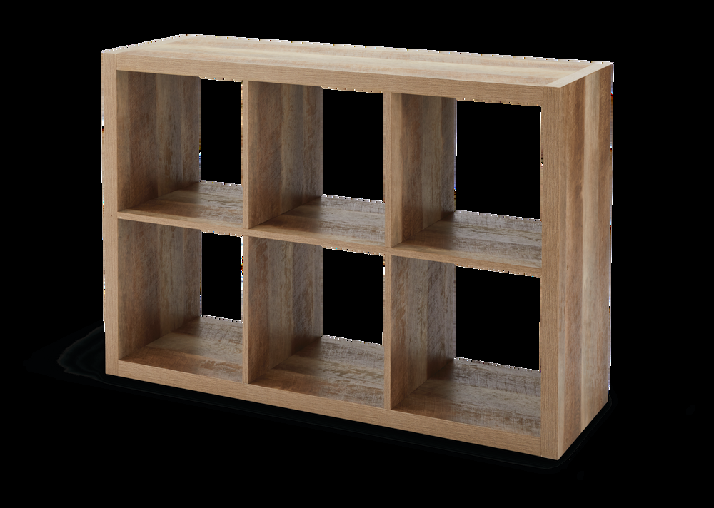 CANVAS Fraser 6-Cube Storage Organizer, Bookcase/Bookshelf, Light Oak Finish