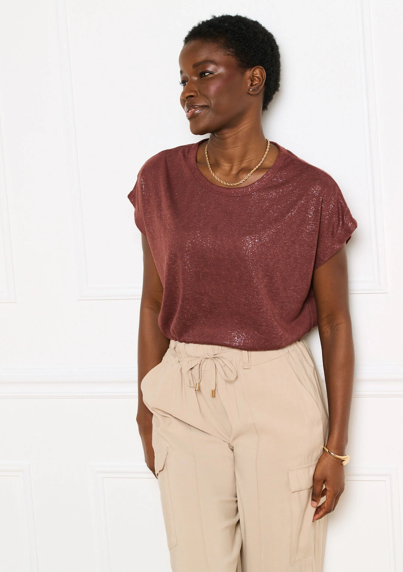 T-shirt met foil print