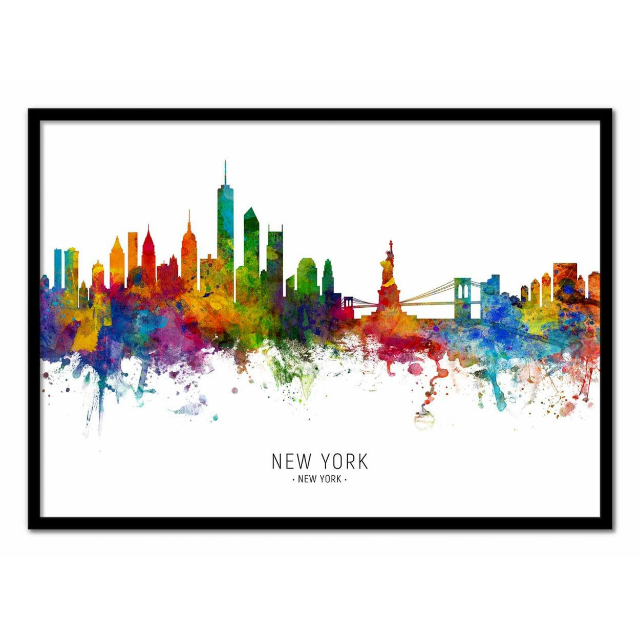 MICHAEL TOMPSETT - NEW-YORK SKYLINE (COLORED VERSION) -  Affiche d'art 50 x 70 cm