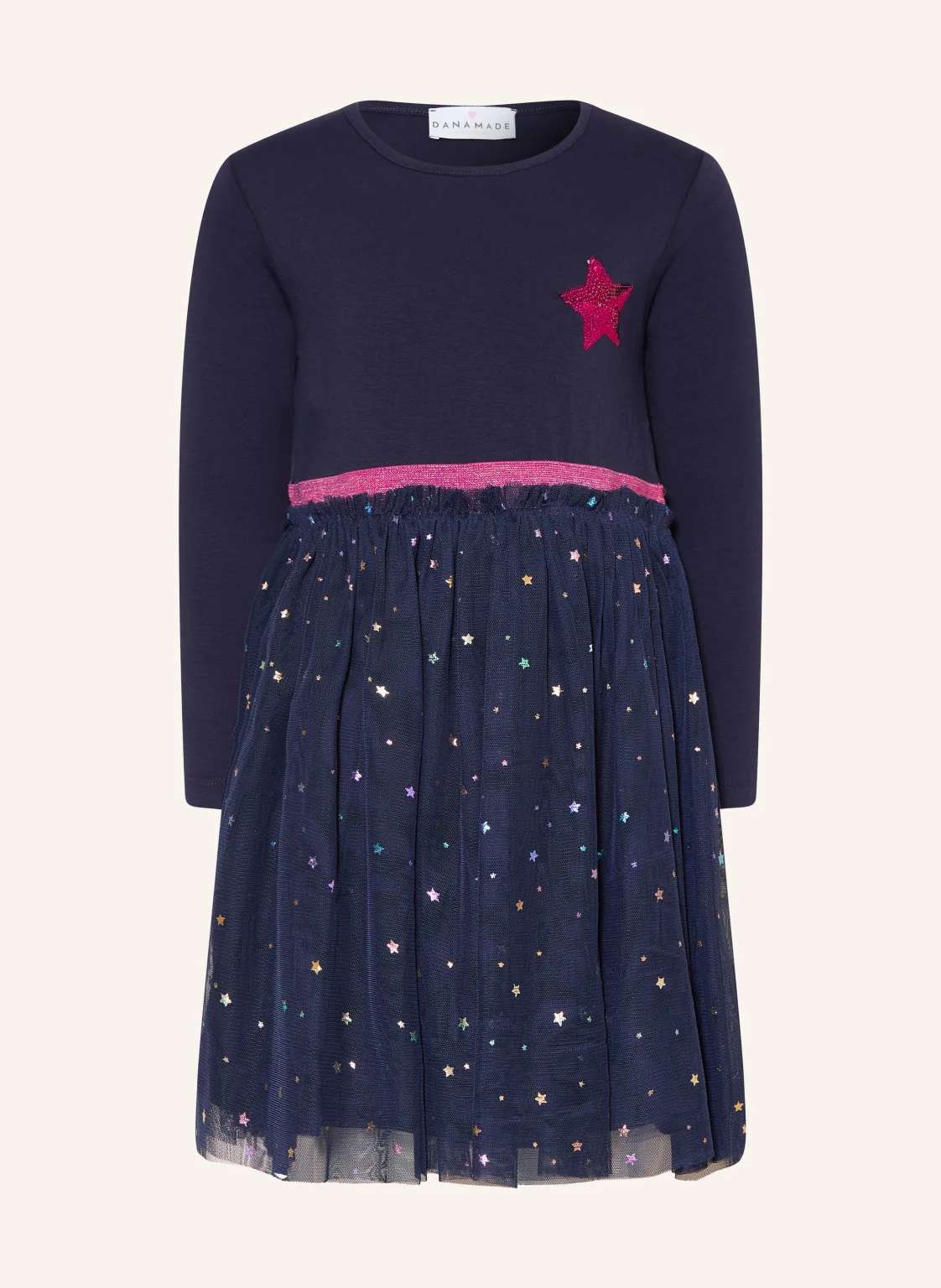 DANAMADE Kleid im Materialmix mit Pailletten und Glitzergarn