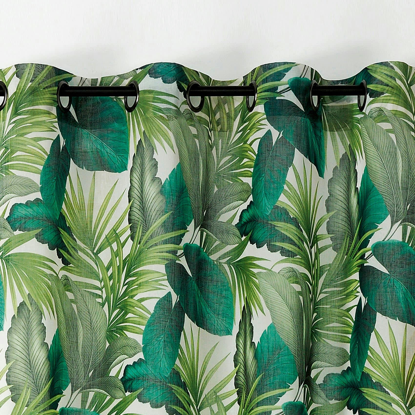 - Voilage tamisant pecan polyester vert 150x240 cm