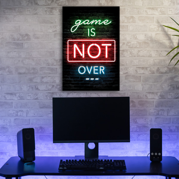 Feeby Obraz na płótnie, Napis dla graczy neon gaming 40x60