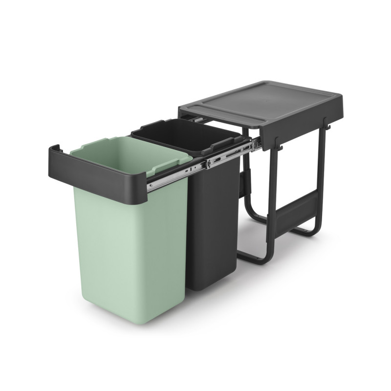 Poubelle de tri à encaster Sort&Go verte et grise 2 x 15 L BRABANTIA