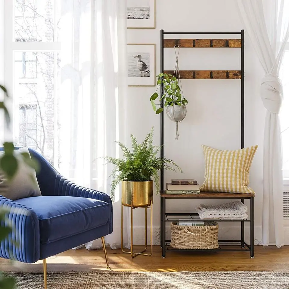 CALICOSY - Garderobe - Donker hout - 175x70x32,5 cm