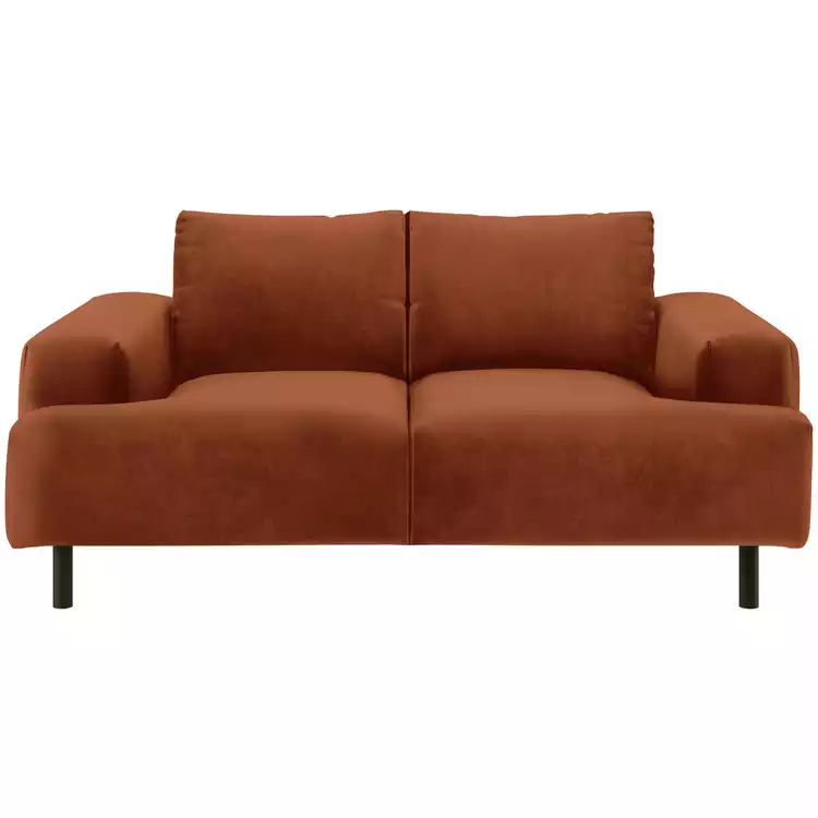 Habitat Julien Velvet 2 Seater Sofa - Orange