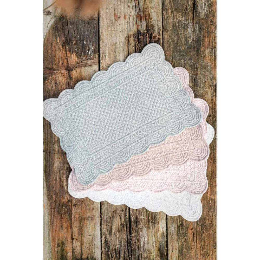 - Set de table en coton blanc