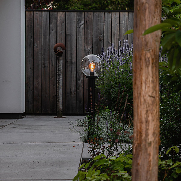 Lampadaire d'extérieur noir avec globe transparent 100 cm IP44 - Sfera