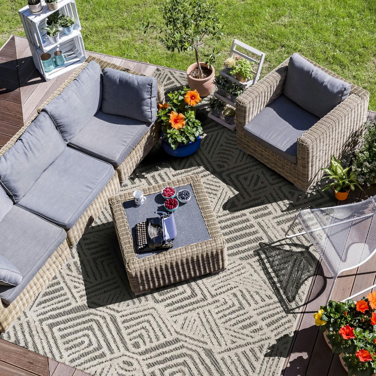 DEHORS-DEDANS - Tapis pour intérieur-extérieur gris 160x230