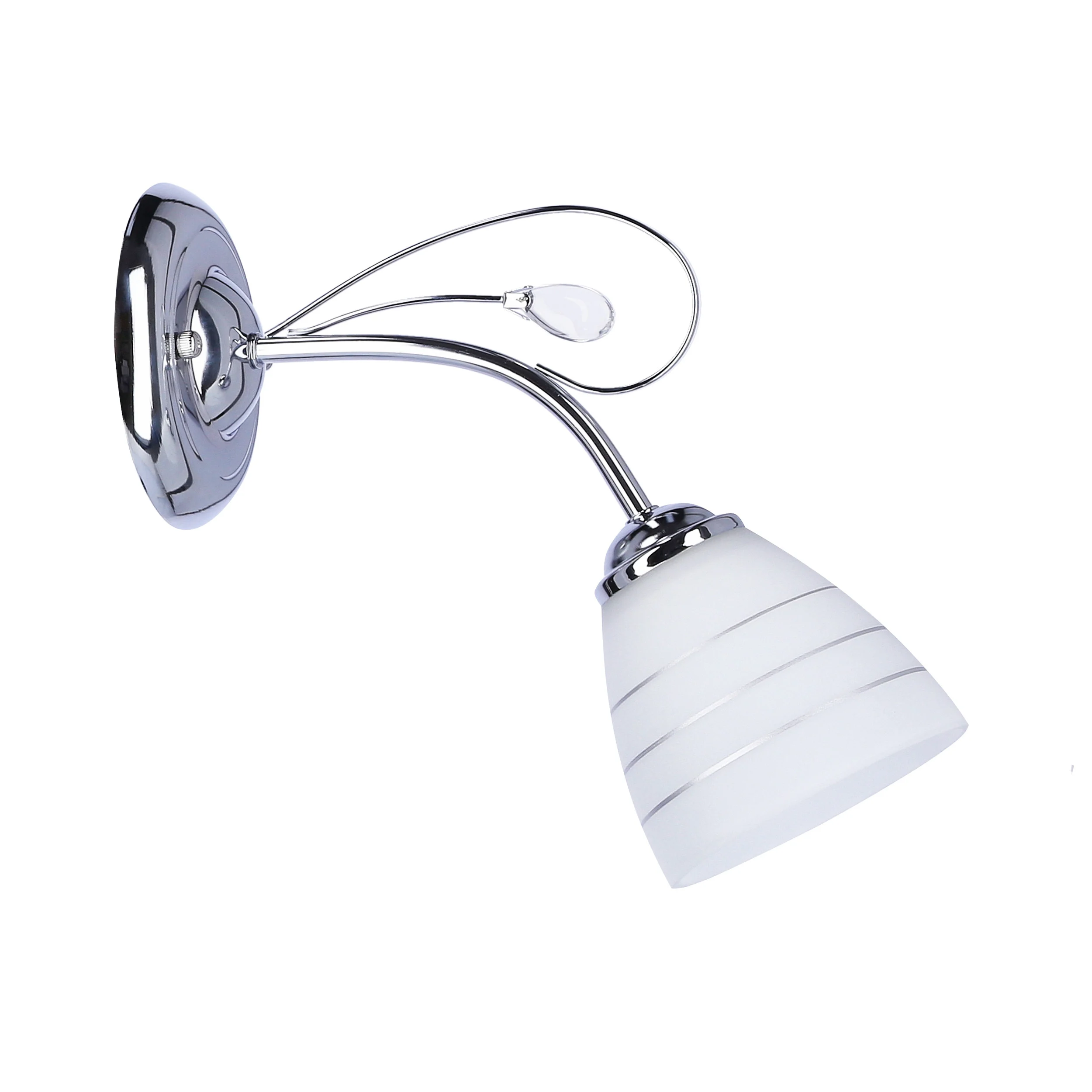Lampa kinkiet SIMPLI 1*40w e27 chrom z kryształkiem klosz z paskiem