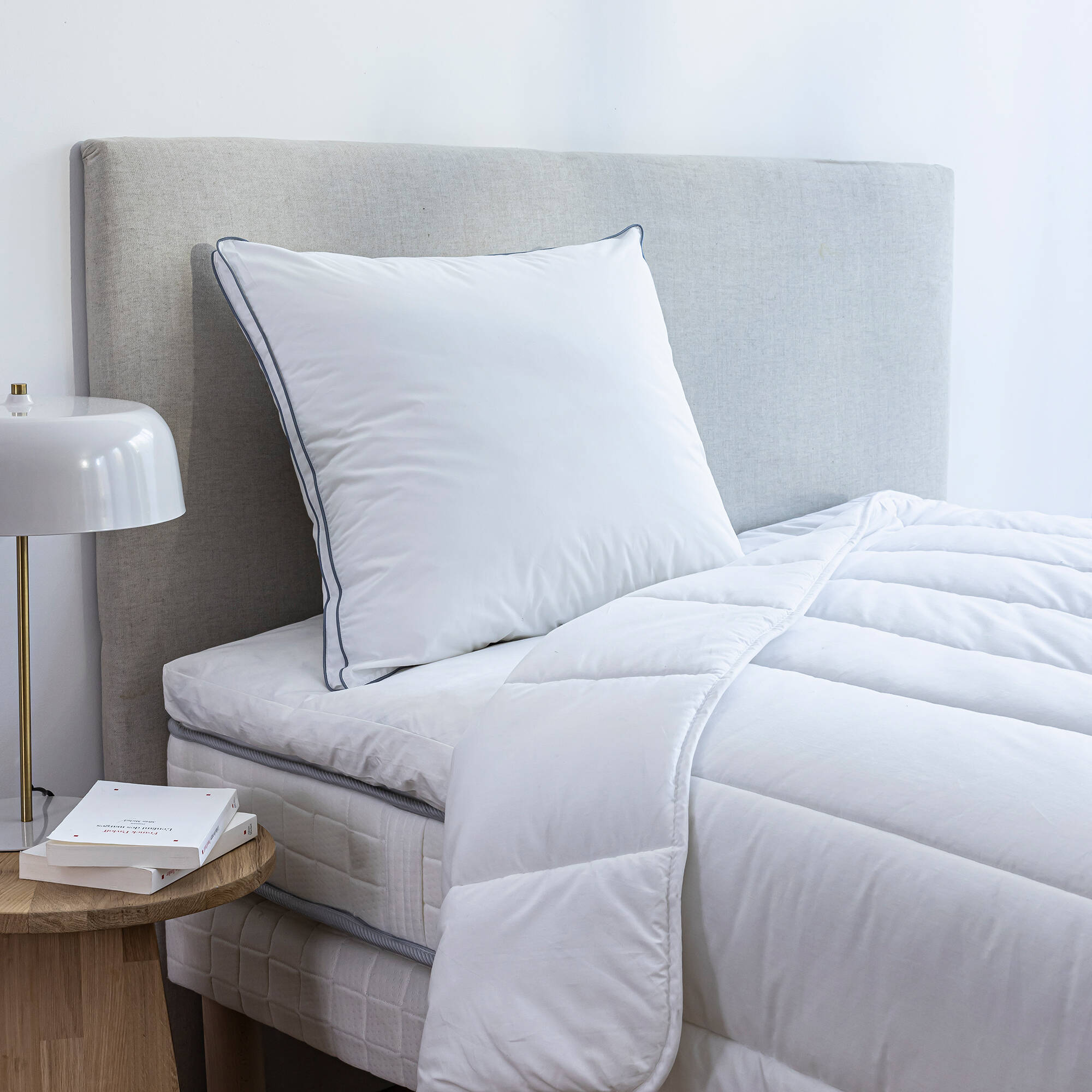 Oreiller percale coton Qualigel moelleux