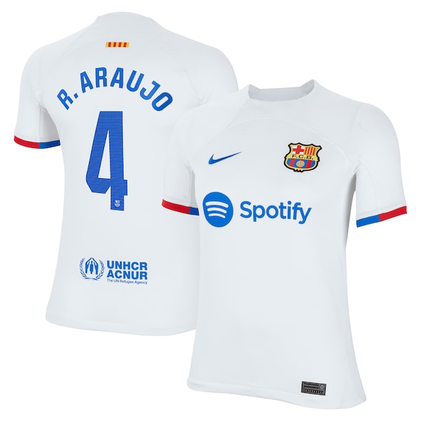 Ronald Araujo Barcelona Nike Youth 2023/24 Away Replica Jersey - White