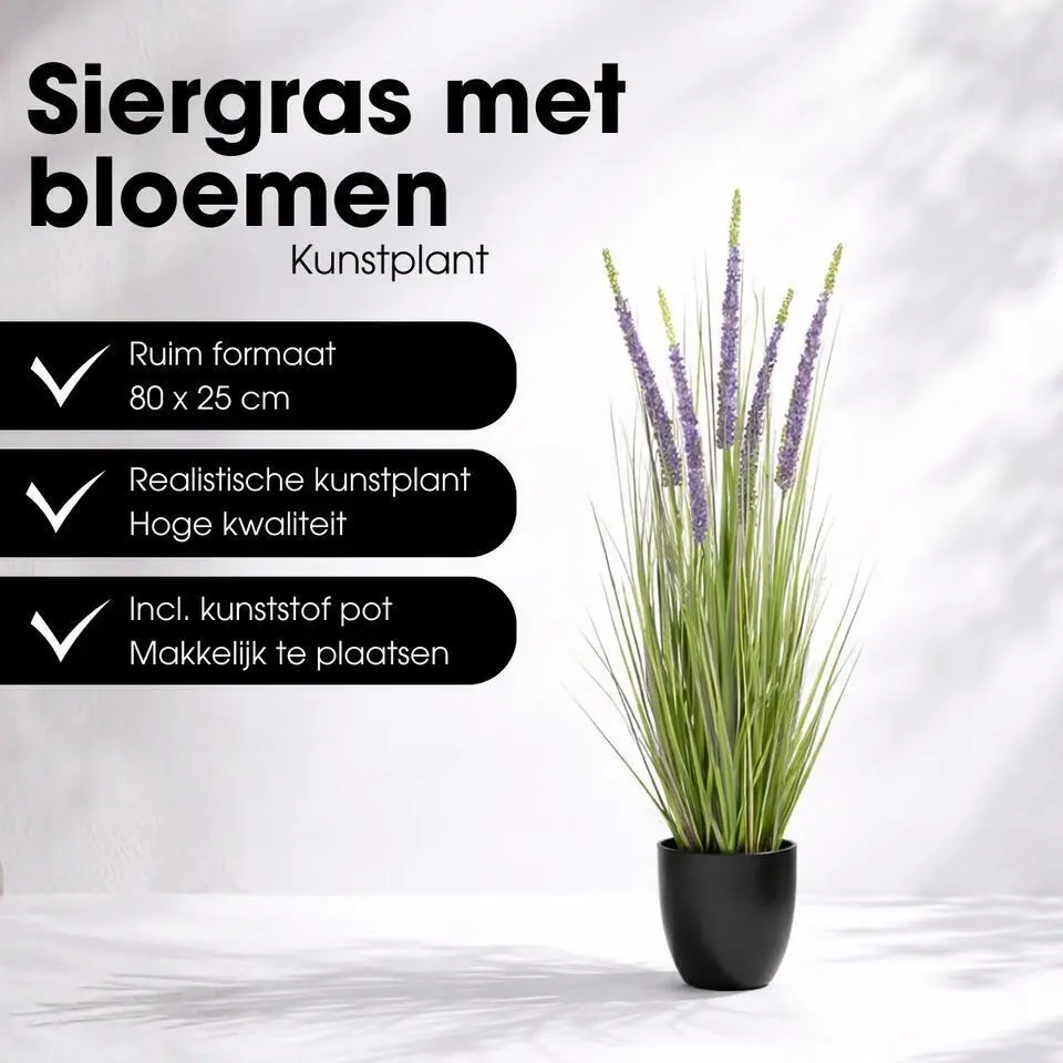 Mica Decorations Eremurus H80 x &Oslash;25 cm Groen Paars