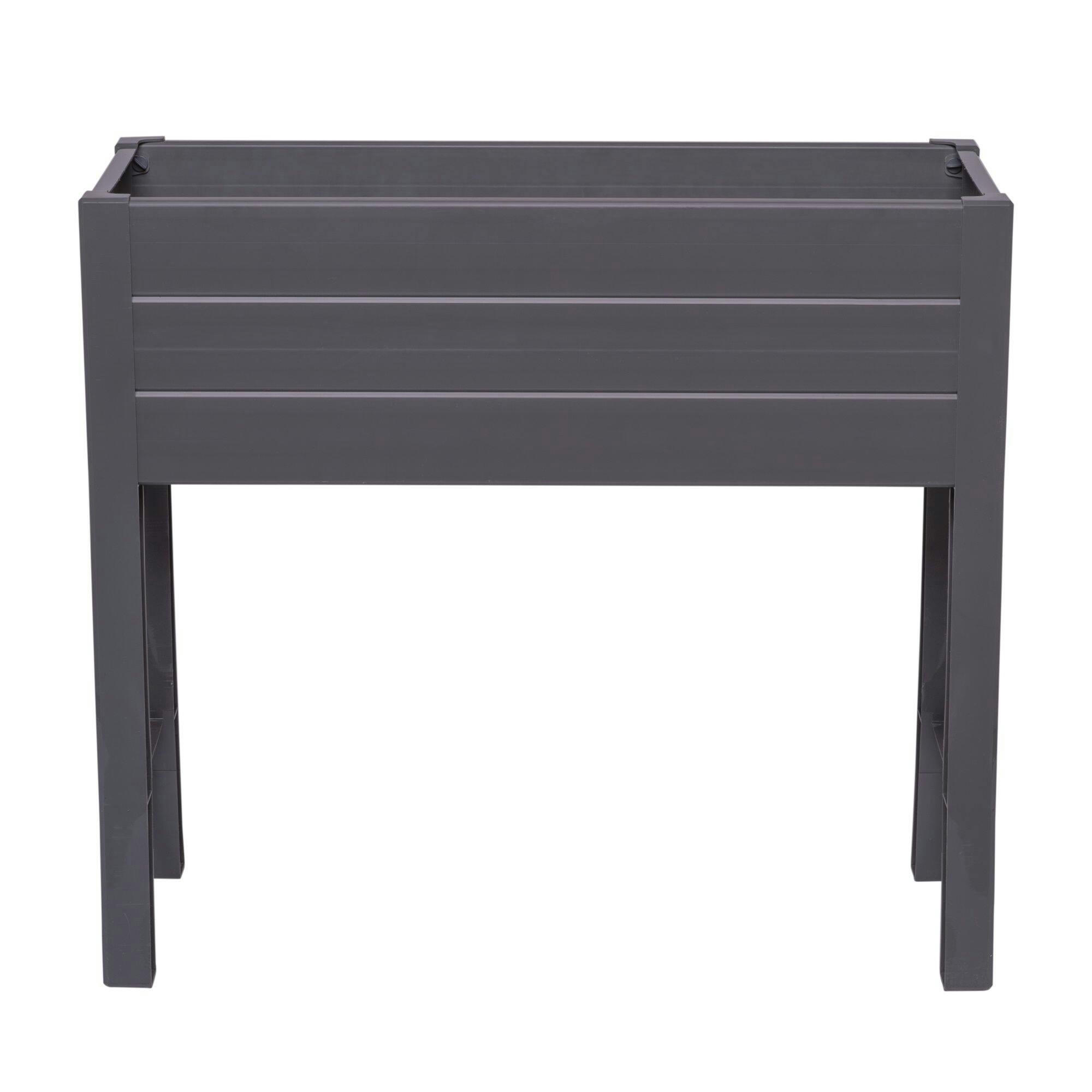 NuVue Indoor & Outdoor Wood Grain Raised Garden Bed Planter, Grey