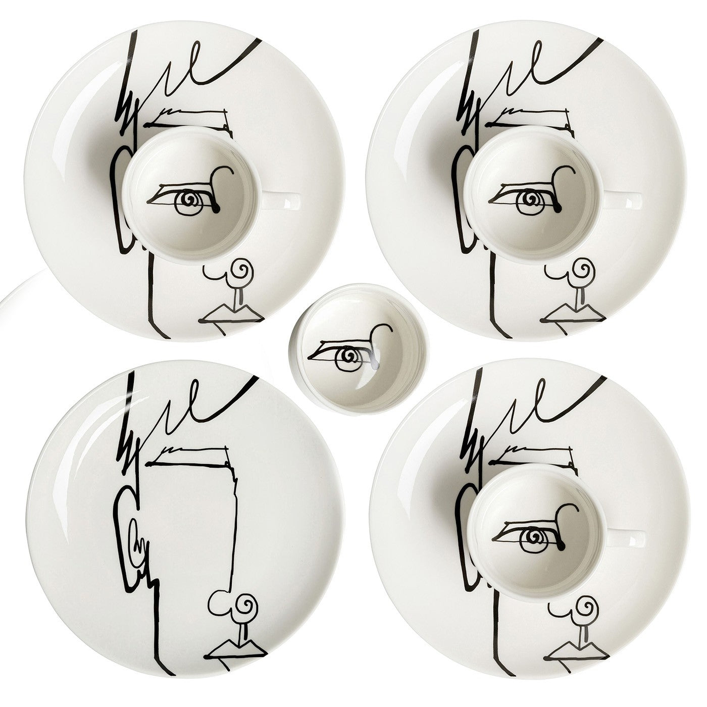 Kare Design Koffie Kopjes Viso man (4/set)