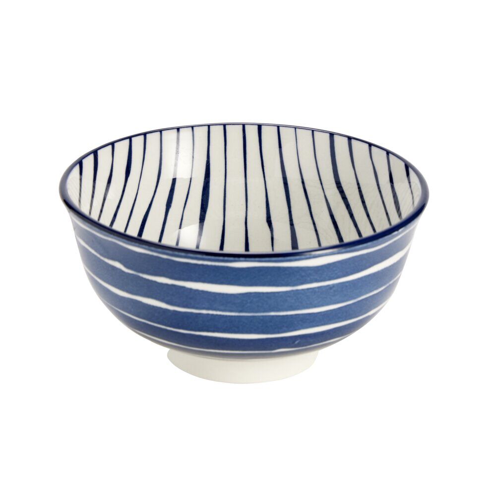 Bol x3 motif floral blanc et bleu Ø11,5xH5,7cm