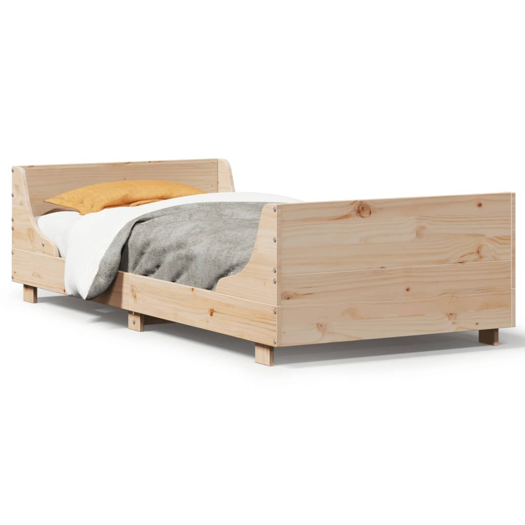 Rama łóżka bez materaca 75x190 cm lite drewno sosnowe