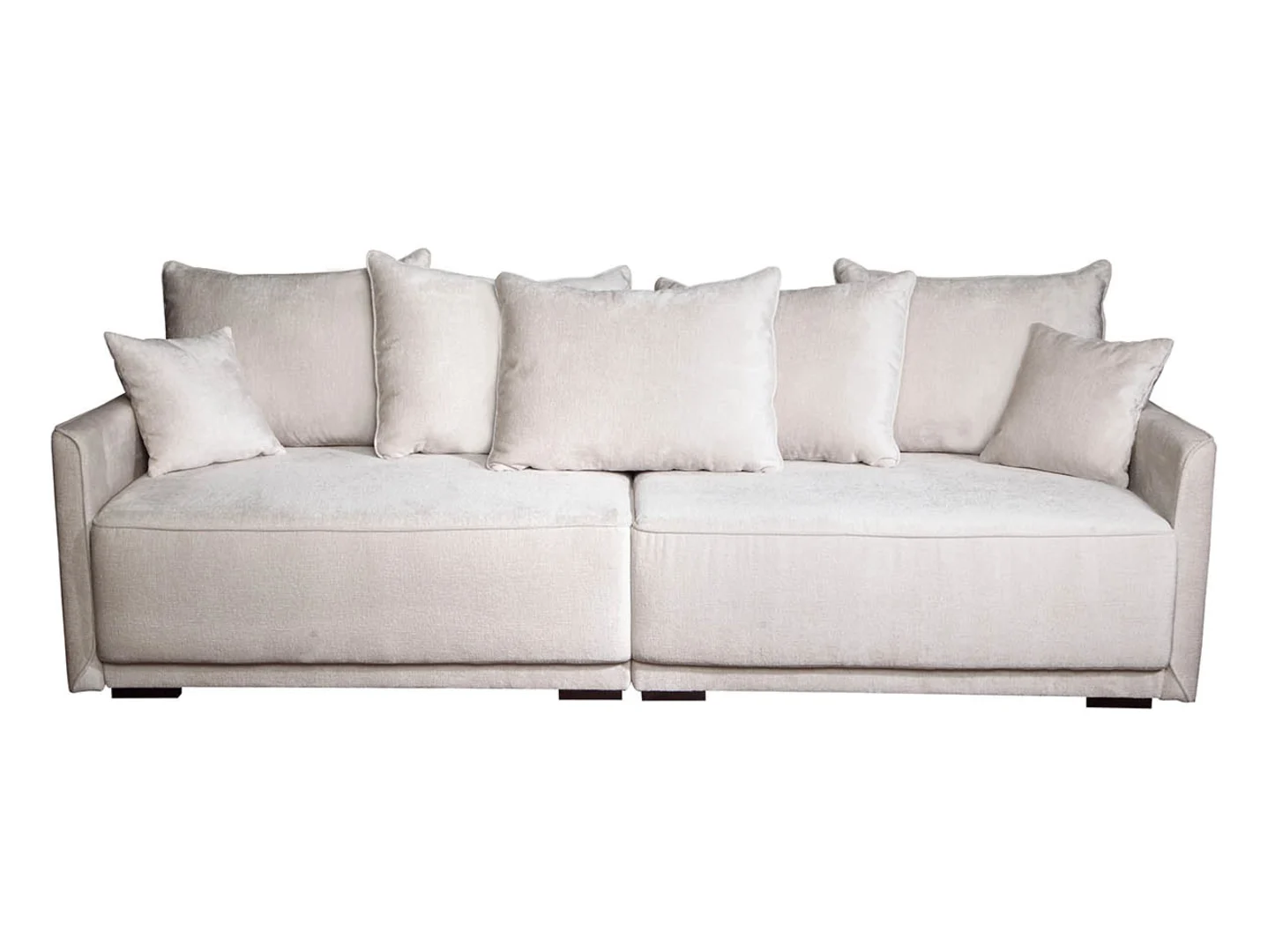 Sofa trzyosobowa Oso Big rozkładana z pojemnikami tkanina beżowa