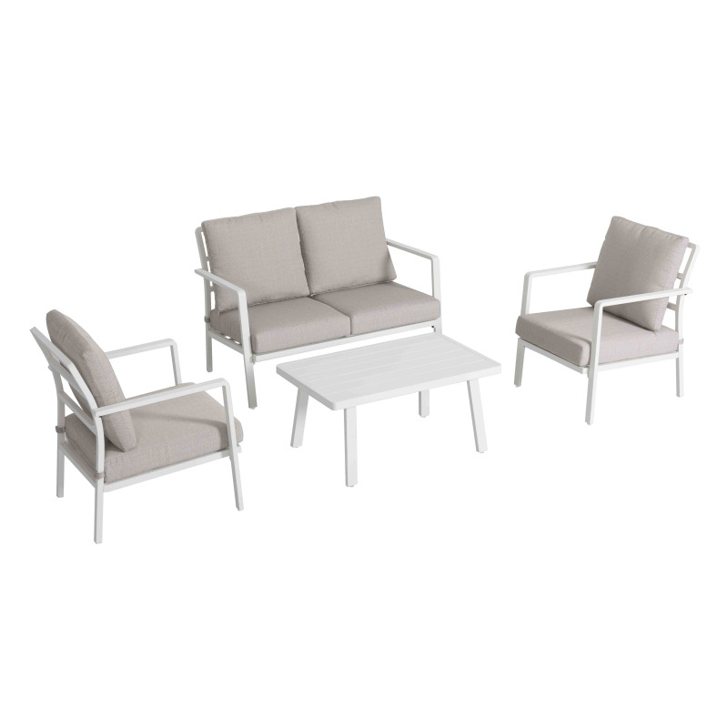 Salon de jardin en aluminium et oléfine