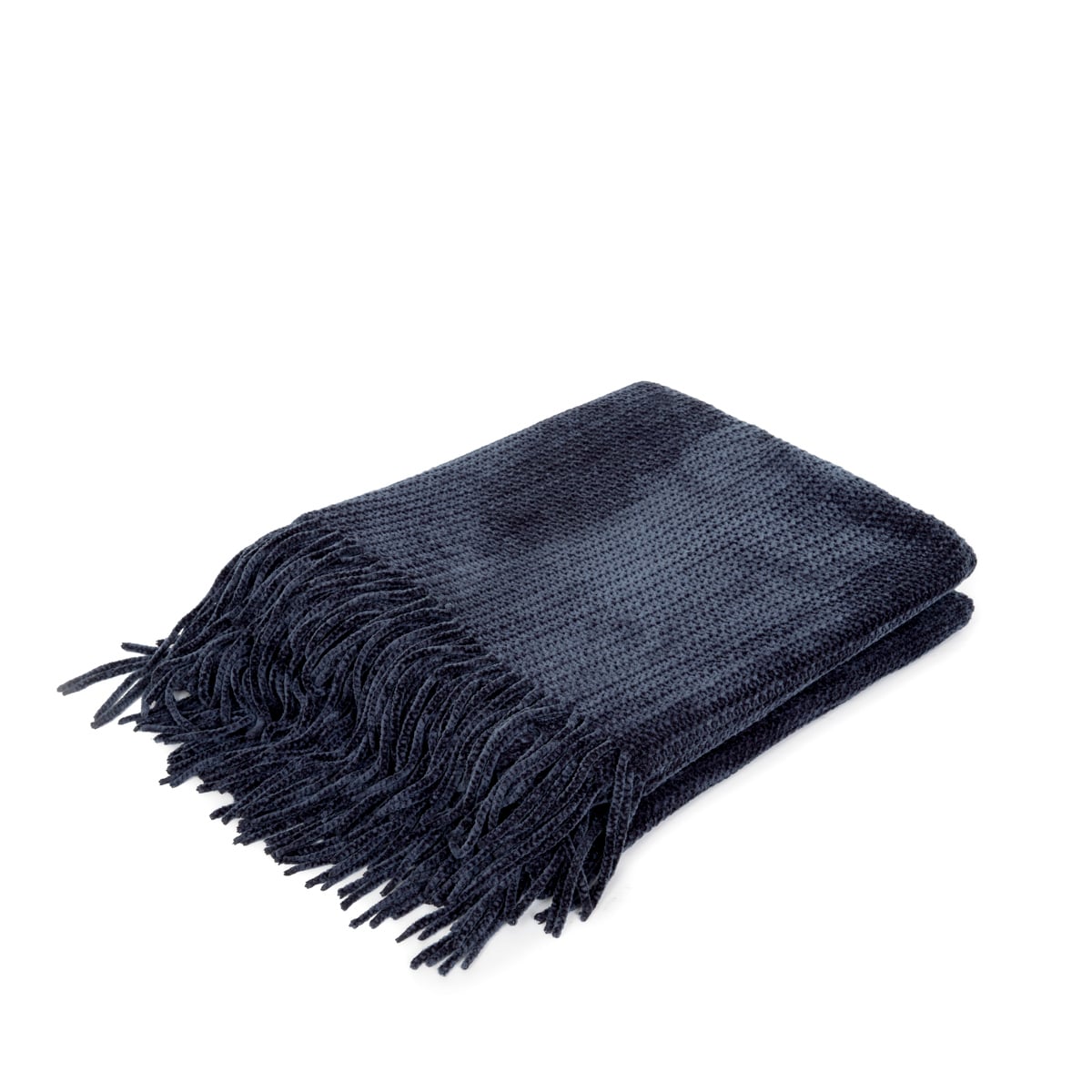 Koc CHENILLE szenilowy granatowy 130x170 cm