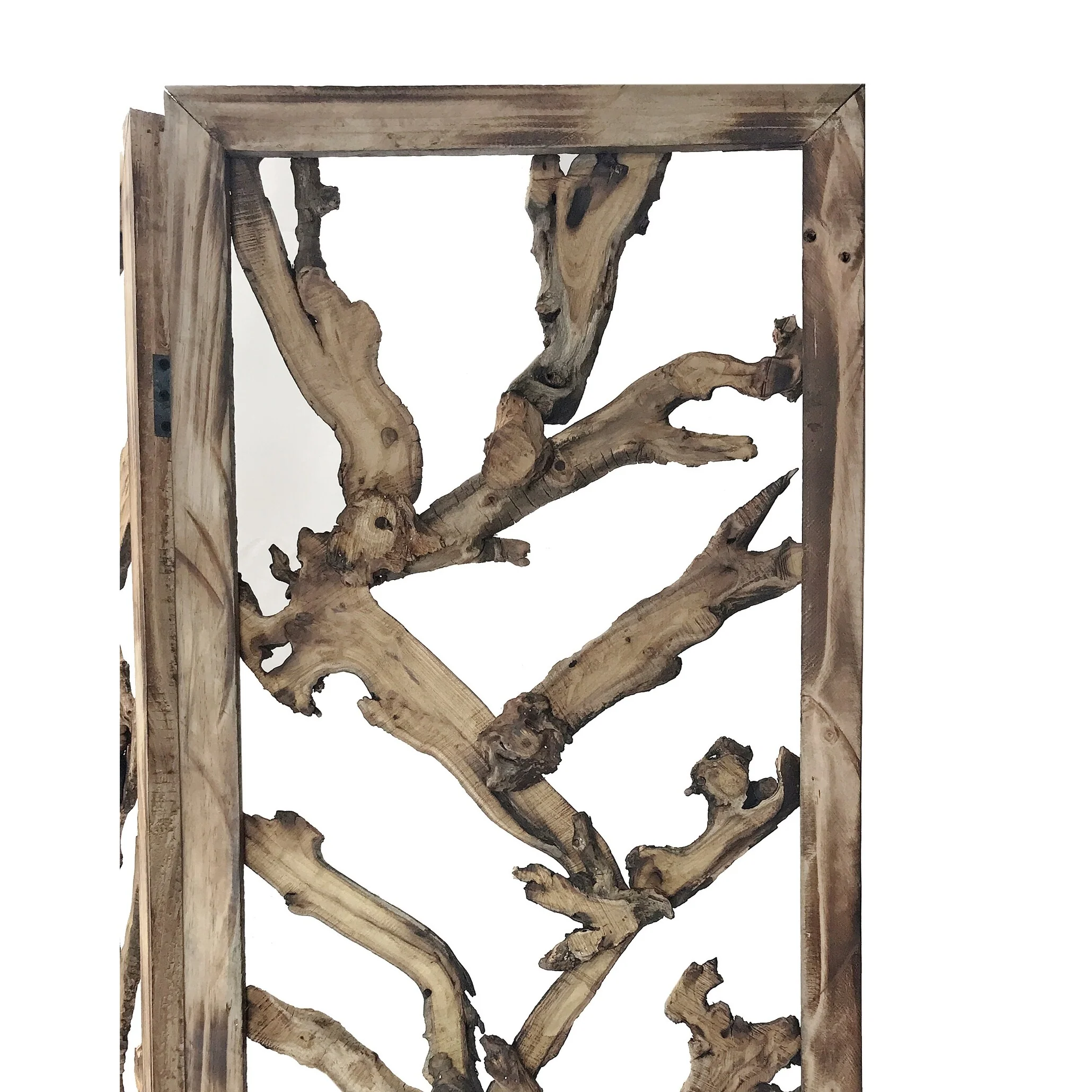 4 Panel Room Divider with Tropical Leaf