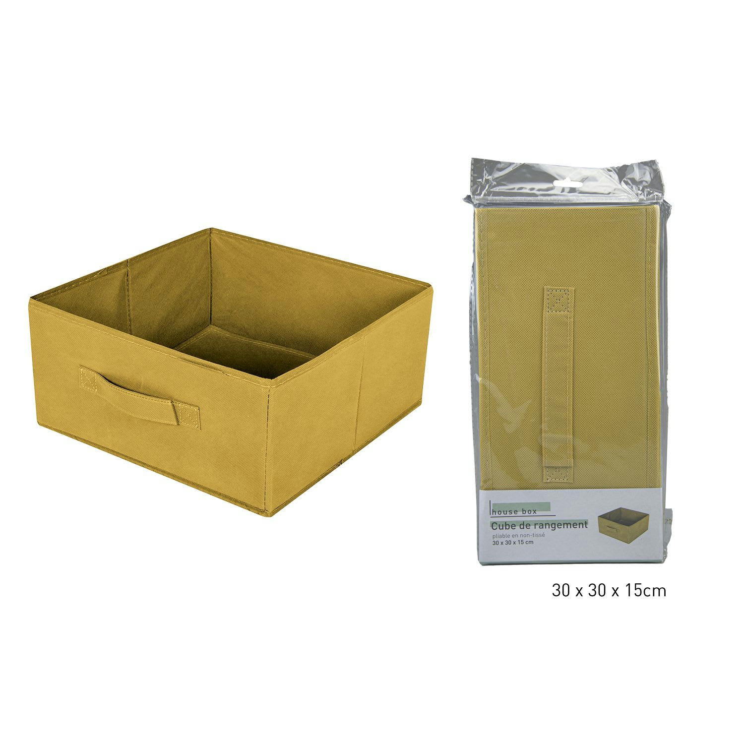 - Lot de 6 boites de rangement pliables en tissus avec poignée -