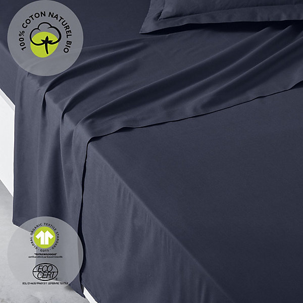 Drap plat 57 fils - 100% coton biologique