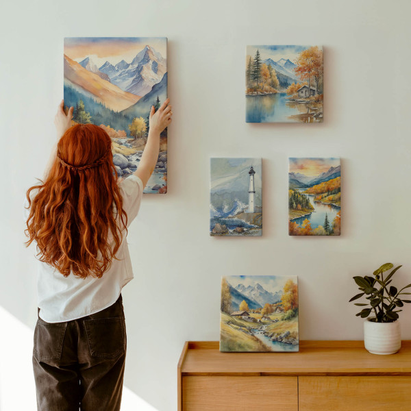 Obraz canvas 5 części Góry i latarnia|20x30, 30x30, 40x60|Wallfluent