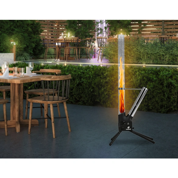 Pellet-Fackel, Höhe 132 cm, schwarz