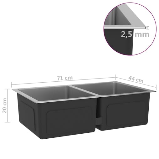 NNEVL Handmade Kitchen Sink Stainless Steel